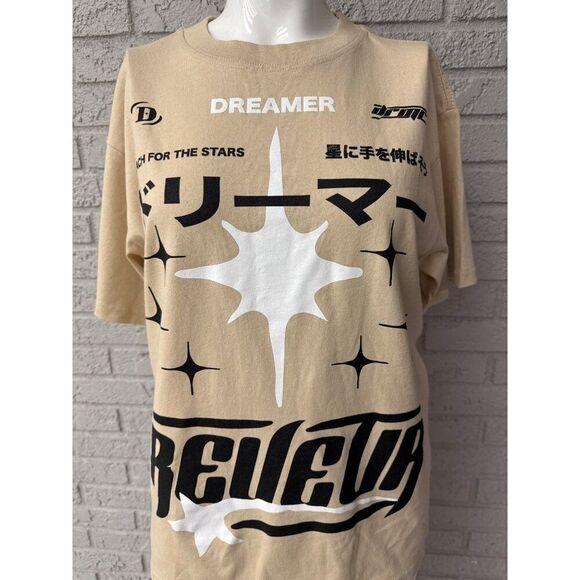 Pacsun Cream Cotton Stars & Dreams Graphic Short Sleeve T-Shirt Size S (Unisex) - Picture 5 of 7